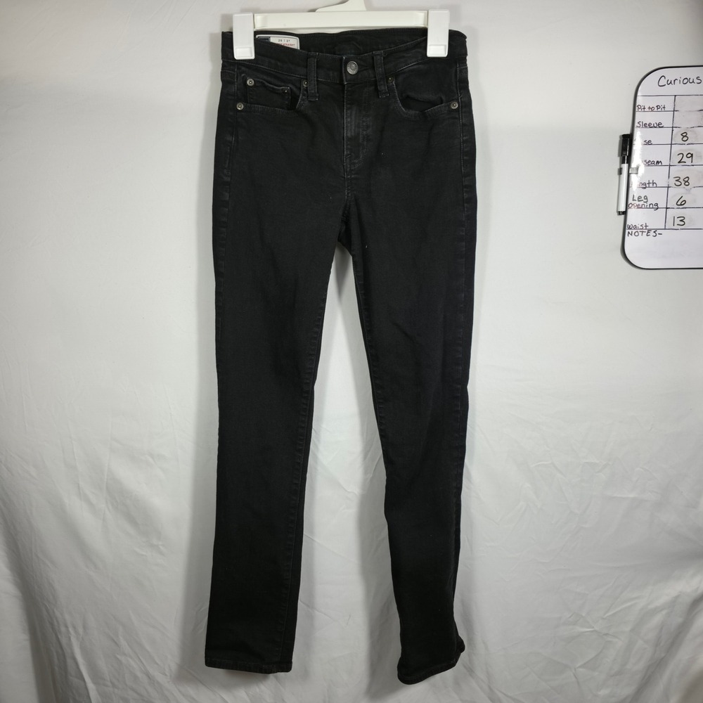 Gap Classic Straight Jeans Womens 26 2R Black Excellent Mid Rise Denim
